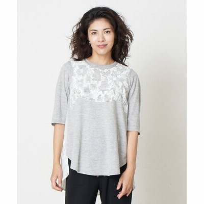 オパールプリントロング丈カットソー レディース グレー 通販 Lineポイント最大get Lineショッピング