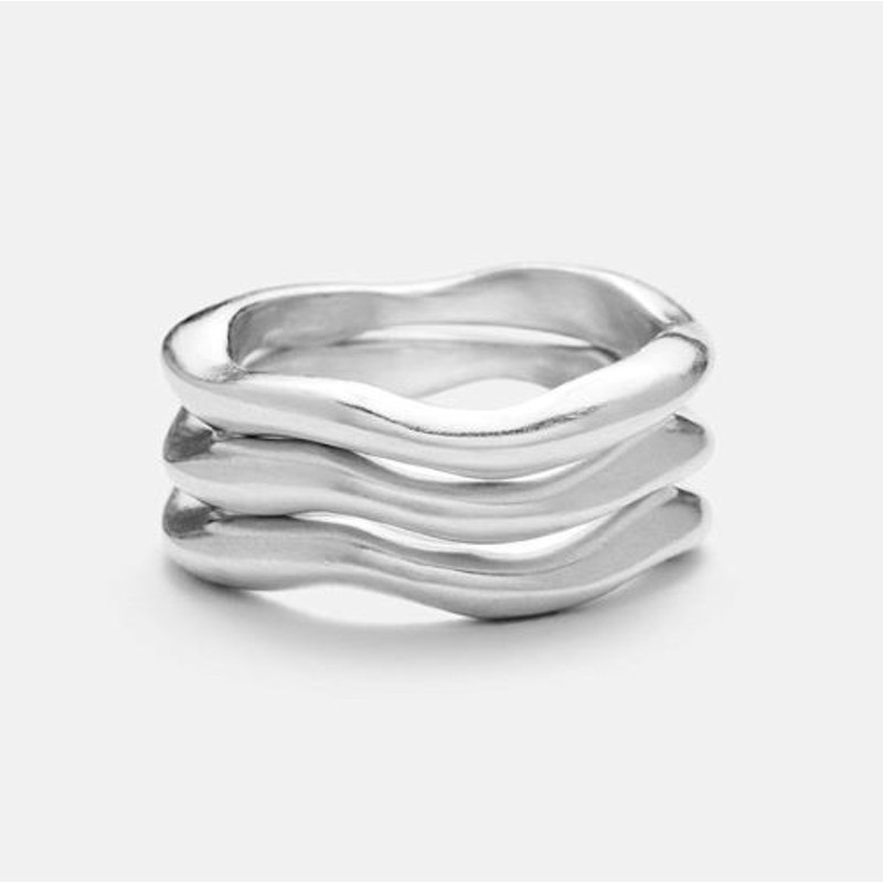 Wavy Stack-Set Of 3-SS RINGS | LINEショッピング