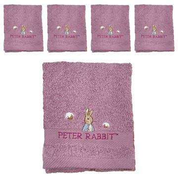 PETER RABBIT 比得兔 精繡毛巾 100%純棉 舒適柔順 強力吸水  顏色隨機  5條