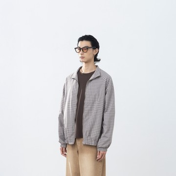 QUEENSHOP_S 男裝 長袖 男裝 經典格紋立領夾克外套-灰M/L 現+預 【02071703】