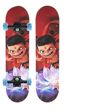 哪吒滑板初學者兒童6-2歲青少年成人專業四輪滑板男女生閃光滑板【北歐居家生活】