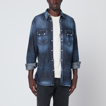 Dan shirt in washed blue denim