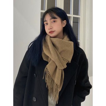 卡其色圍巾女冬季百搭保暖韓版圍脖仿羊絨兩用披肩2025年秋冬新款