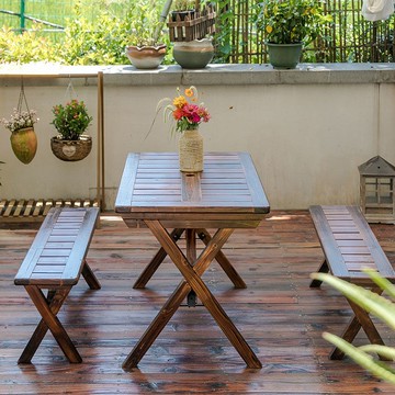 免運 可開票 折疊椅 吧台椅 躺椅 搖椅 防腐木桌椅露臺實木休閑折疊桌椅組合庭院木質桌椅陽臺戶外室內