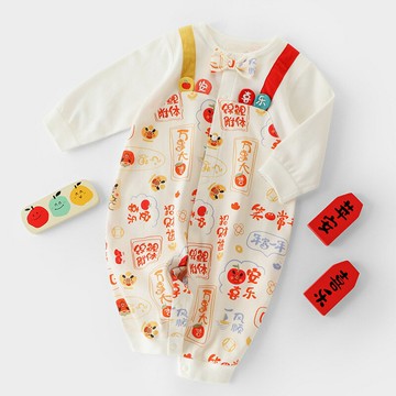 新生嬰兒連體衣春秋禮服男寶寶洋氣純棉哈衣爬服女寶秋裝衣服鑫弘-萌寶童裝可開發票