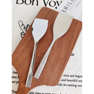 VE 18-10不銹鋼餅干鏟子曲奇鏟平頭小鏟刀帶刃煎鏟鐵板燒鏟子烘焙