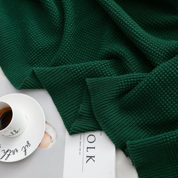 北歐風純色針織毛線毯休閑毯輕奢復古蓋毯空調毯沙發毯子春秋薄款