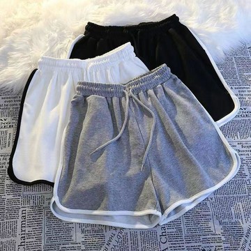 台灣出貨 運動短褲家居服女夏慵懶風跑步褲睡褲女小個子女晨跑洋氣三分 居家短褲 睡褲 單件睡褲 休閒運動短褲 家居褲子