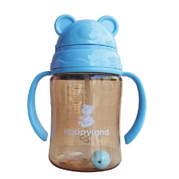 【韓國 HAPPYLAND】280ML Tritan學習喝水防脹氣果汁杯 喝水杯