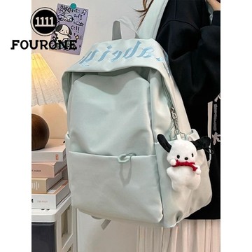Bag House👜 大學生女生2024新款背包男女簡約純色大容量旅行雙肩包  後背包 書包