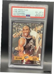 トレーディングカード 1996 Kobe Bryant Press Pass Rookie Auto PSA