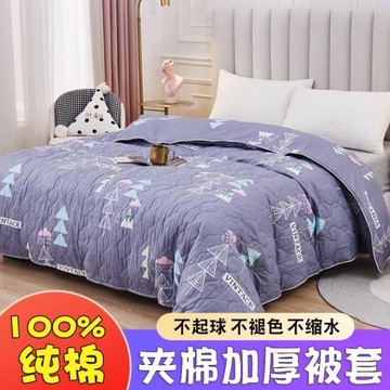 純棉拉鏈被套單件單人150x200x230夾棉加厚兩用空調被罩冬季全棉