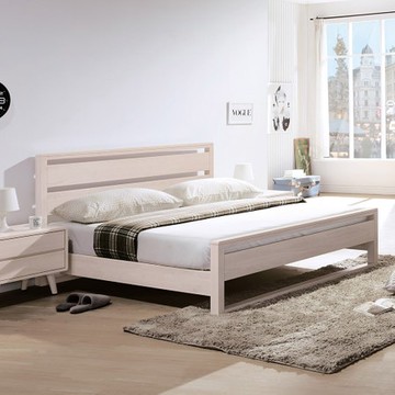 丹麥洗白全實木5尺床台