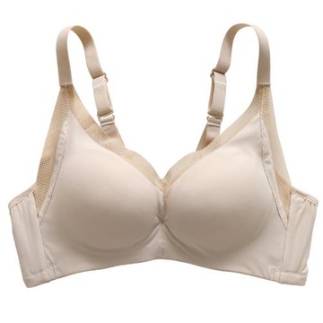 日本100%桑蠶絲里料真絲光面無鋼圈聚攏收副乳文胸小胸內衣女無痕