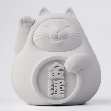 【泥研製所】純淨白 胖胖招財貓(大)