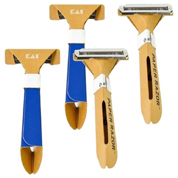 貝印 Kai 紙製便利刮鬍刀 ga-0109 輕巧便攜 環保材質 組裝簡單 鋒利刀片  2入  2個