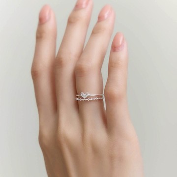 vacanza｜純銀｜平行愛心排鑽‧純銀戒指 #新年飾品 #新年禮物