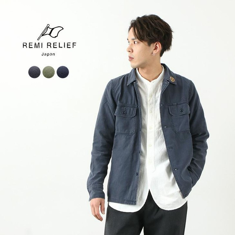 REMI RELIEF（レミレリーフ） ミリタリーシャツ(花スタッズ) / ファティーグシャツ / ミリタリージャケット / メンズ / 長袖 |  LINEショッピング