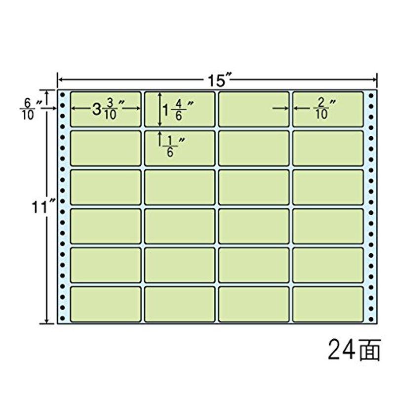 東洋印刷 タックフォームラベル 15インチ ×11インチ 24面付(1ケース500折) MT15T-GREEN