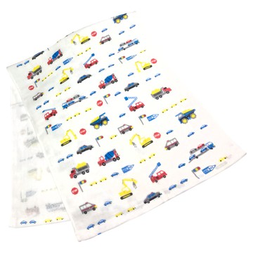 日本桃雪 紗布毛巾 34x86cm 100%棉  工程車  1條