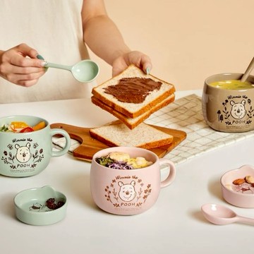 【WUZ屋子】森林維尼 早餐杯盤匙3件組-共3色