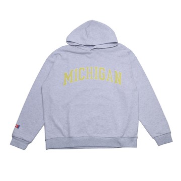 NCAA 帽T 淺灰 密西根LOGO 落肩 長袖 上衣 中性 7351105211