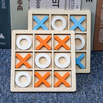 木制XO三連井字棋兒童早教益智玩具休閑對戰桌游積木棋類玩具批發