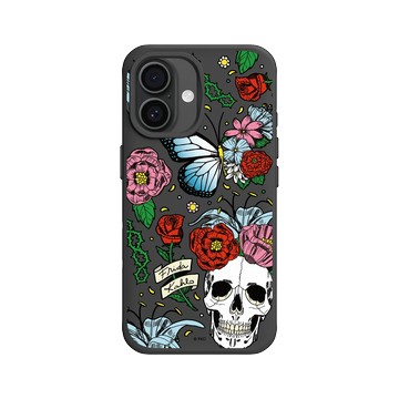 iPhone 16 SolidX 黑 - Frida Kahlo - 花骨骷顱頭
