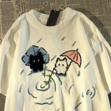 Mimo⭐日系女童純棉短袖夏季兒童中大童印花上衣寶寶半袖男童t恤新中式