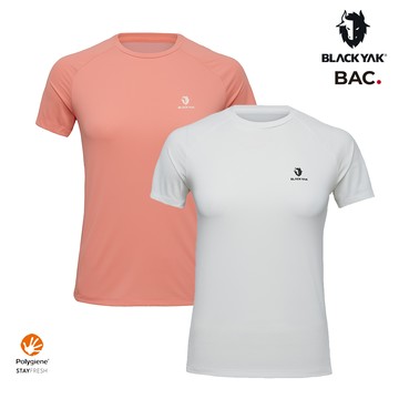 【BLACKYAK】女 PERFORMANCE短袖上衣(珊瑚粉/白色)-吸濕快乾 網眼透氣 抗菌除臭|BYEB1WC501