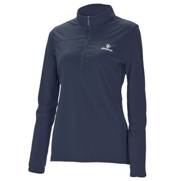 【WILDLAND荒野】女Polartec pd格狀抗臭zip長袖衣211暮霧藍