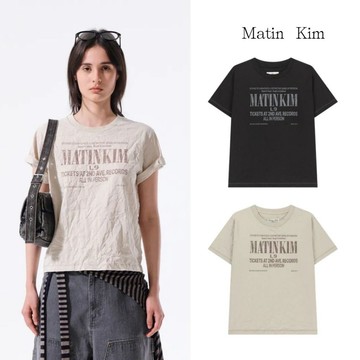 【MATIN KIM】復古字母印花紋理感上衣 雙色 官方直營