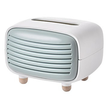 小麥購物 復古收音機造型面紙盒 L2174  北歐綠  1個