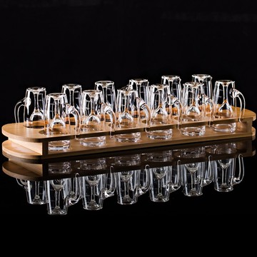 中式水晶玻璃白酒杯套裝分酒器一口高腳杯刻度分酒壺酒具二兩酒壺