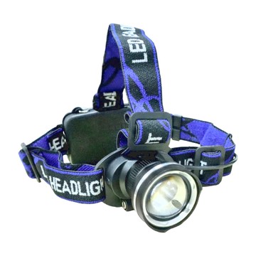 LED強光頭燈 魚眼廣角款 高亮度LED 伸縮變焦 伸縮彈性頭帶  A款  A款 黑色 + 藍色  1個