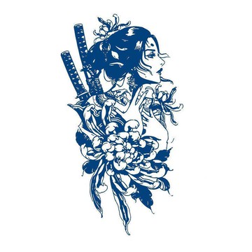 YOG-紋身貼防水持久逼真男生藝妓日式老傳統女款花臂草本果汁不反光