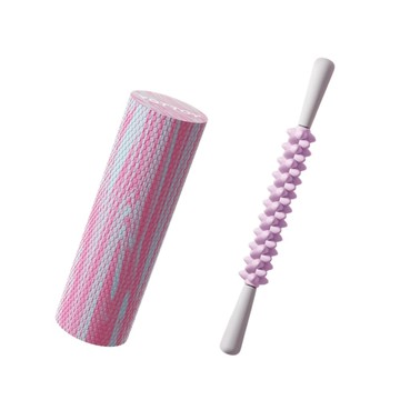 按摩滾筒 泡沫軸套裝 浮點初學者瑜伽柱 狼牙棒 實心泡沫軸 專業滾軸滾筒  健身瑜伽柱 按摩滾筒 居家運動泡沫軸