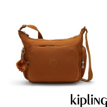 『牛角包』Kipling (網路獨家款)暖駝棕多袋實用側背包-GABB