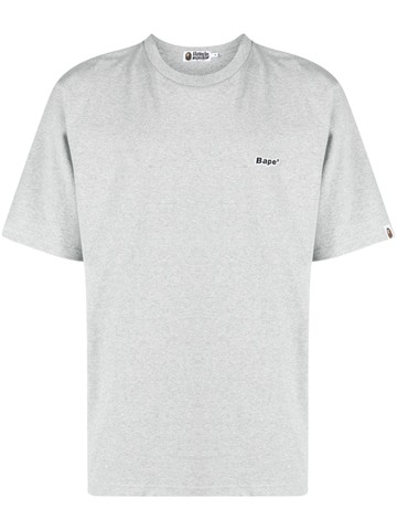 A BATHING APE® - logo-patch cotton T-shirt - men - Cotton - S - Grey