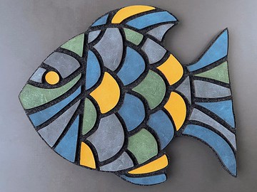 魚馬賽克皮革墊；馬賽克辦公桌記事本；皮革墊；餐墊；