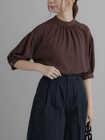 滿版圓點雪紡襯衫上衣(FC33L0A1780) - Te chichi