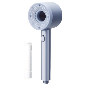 ANTIAN 手持過濾除雜質減氯美膚增壓蓮蓬頭 附底座 + 水管 1.5m 星空銀 五段式出水  1個
