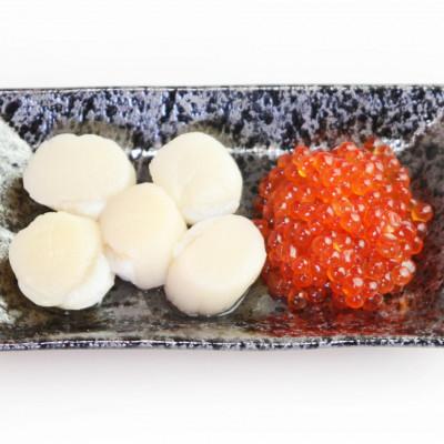 ふるさと納税 稚内市 天然生ほたて1kg と 秋鮭いくら醤油漬250g