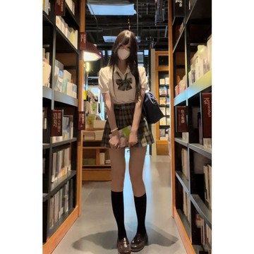 雨菲|免運 JK制服 JK套裝 短裙 百褶裙 水手服 【秋刀魚】JK制服格裙辣妹狗短百褶裙日系校供感學生收腰襯衫套裝