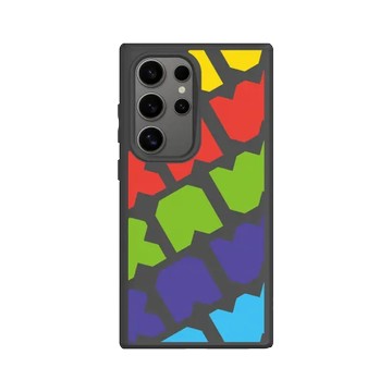Galaxy S24 Ultra SolidSuit 黑 - JOCR - Raw Rainbow Pattern Big