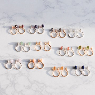 【2026年 福袋】天然石無痛感無耳洞耳環 誕生石飾品套組