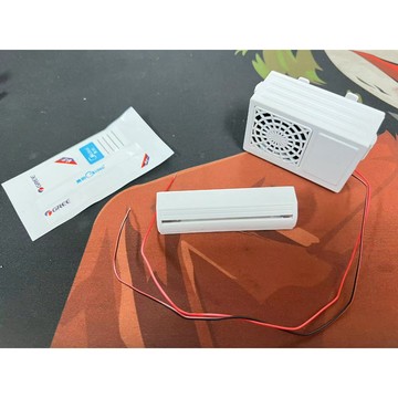 心情件 裝飾品 分離式冷氣 模型 可接3.7V~7.4V電池 電風扇可動