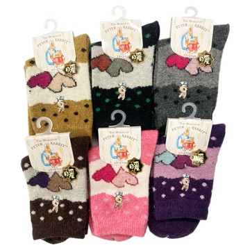 彼得兔/比得兔 精繡兔羊毛童襪17-21cm(顏色隨機出貨)SK2361★衛立兒生活館★