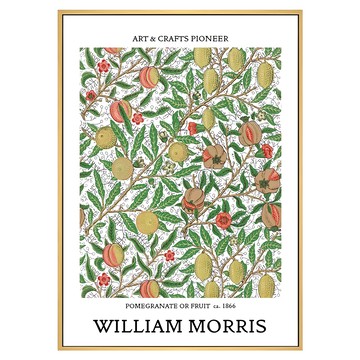 Boluo 菠蘿選畫所 William Morris 石榴與水果 掛畫 ca. 1866  40 x 30cm  木色