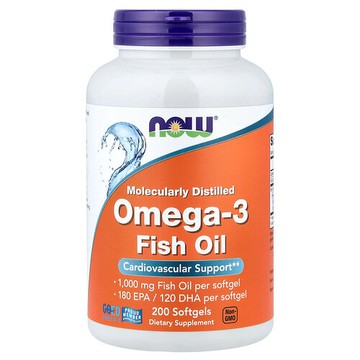 NOW Foods, omega-3 魚油，200 粒軟凝膠